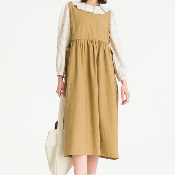 OLIVE Dresses & Skirts - Olive Clothing Beige "Martha" Ribbon Dress
